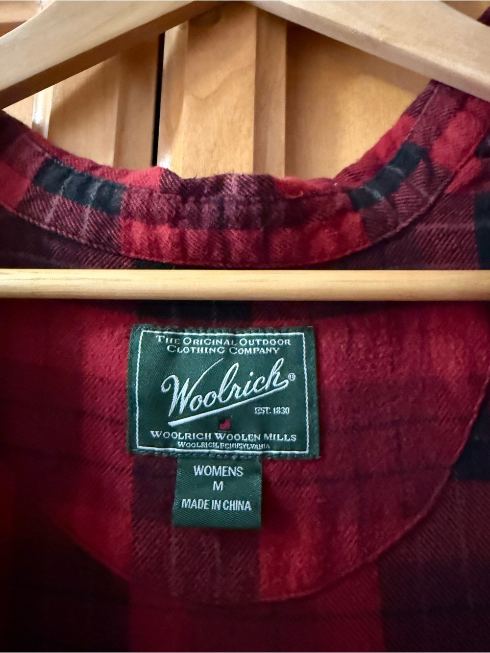 Woolrich Red and Black Plaid Women's Flannel Shirt - Picture 3 of 5